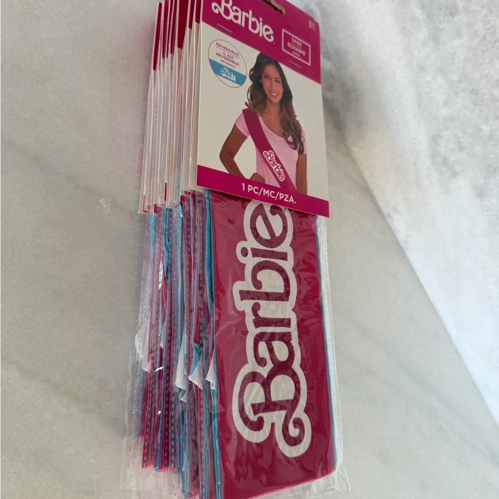 Barbie | Reversible Barbie Ken Pink Blue Celebration Sash | 60in - Picture 6 of 7
